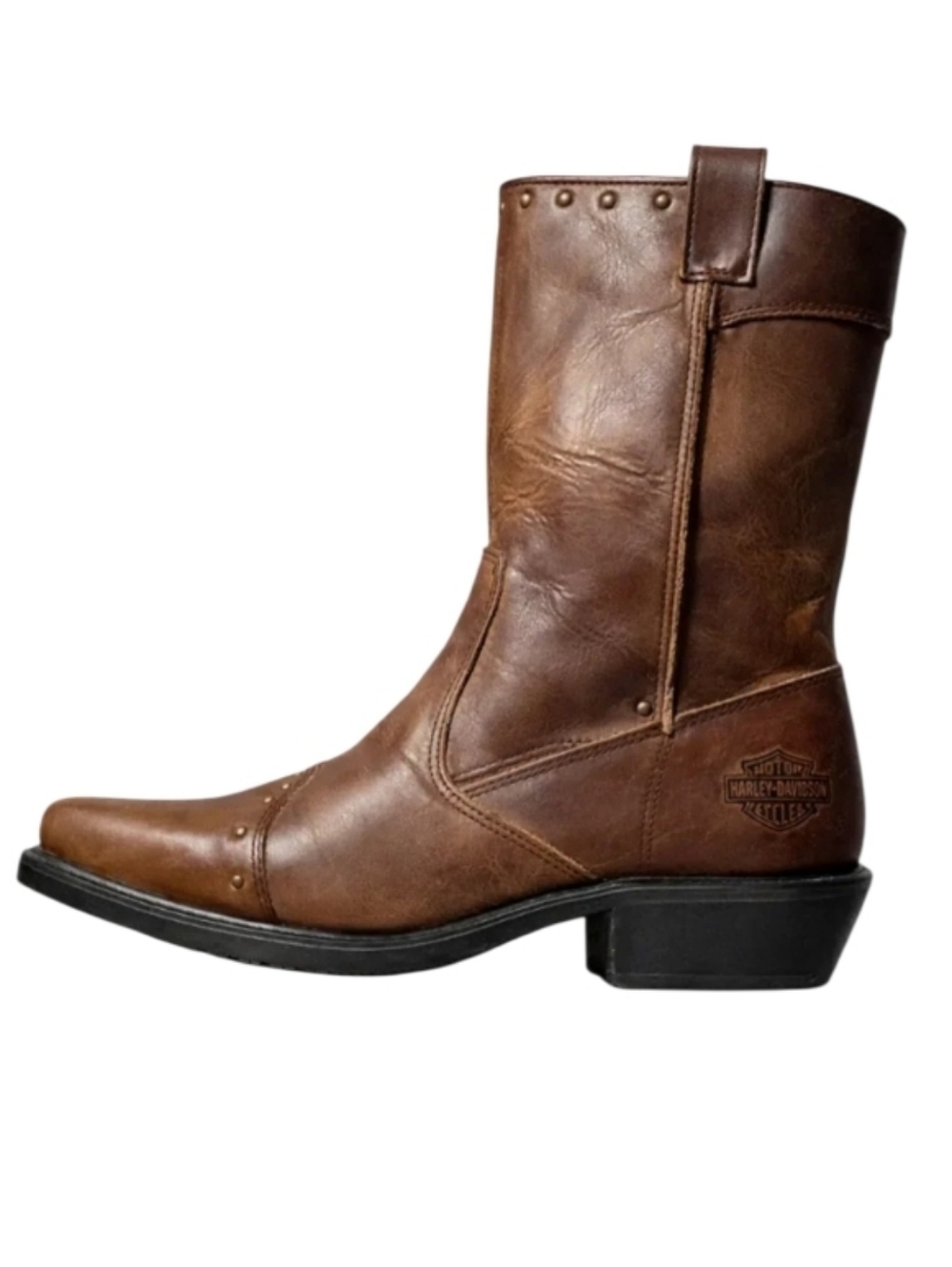 Harley-Davidson Jessie Studded Leather Brown Western Riding Boots
